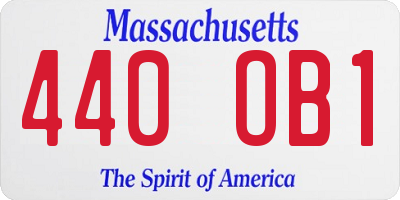 MA license plate 440OB1