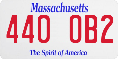 MA license plate 440OB2