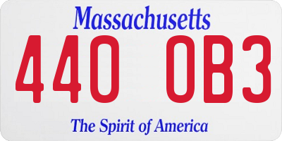MA license plate 440OB3