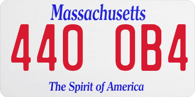 MA license plate 440OB4