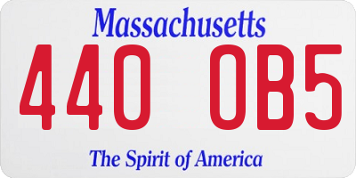 MA license plate 440OB5