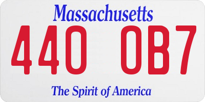 MA license plate 440OB7