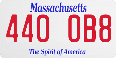 MA license plate 440OB8