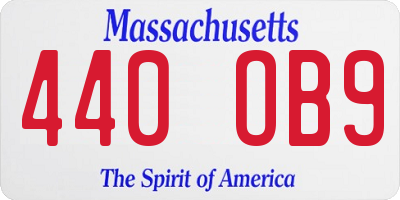 MA license plate 440OB9