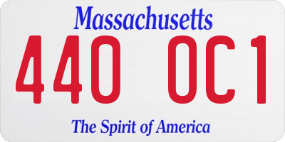 MA license plate 440OC1