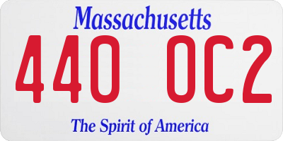 MA license plate 440OC2