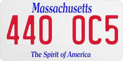 MA license plate 440OC5