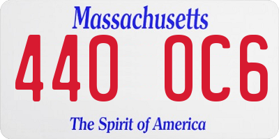 MA license plate 440OC6