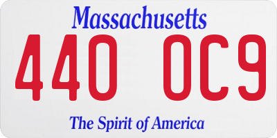MA license plate 440OC9