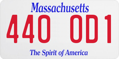 MA license plate 440OD1