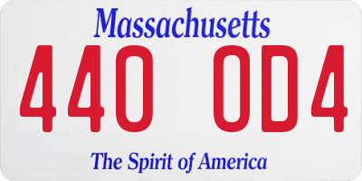 MA license plate 440OD4