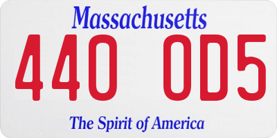 MA license plate 440OD5
