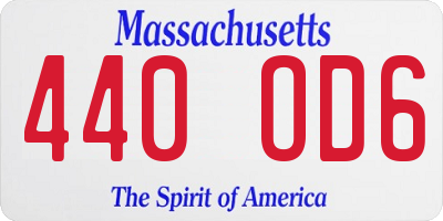 MA license plate 440OD6