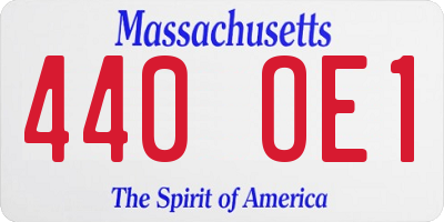 MA license plate 440OE1