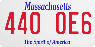 MA license plate 440OE6