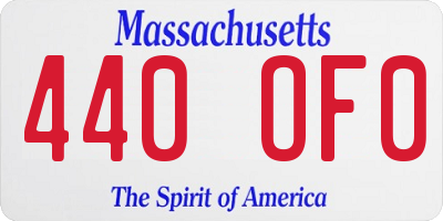 MA license plate 440OF0