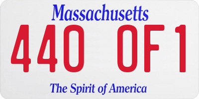 MA license plate 440OF1