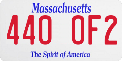 MA license plate 440OF2
