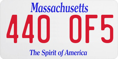 MA license plate 440OF5