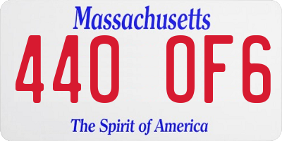 MA license plate 440OF6