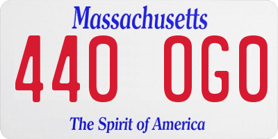MA license plate 440OG0