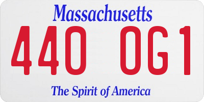 MA license plate 440OG1