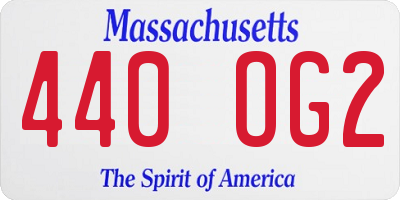 MA license plate 440OG2