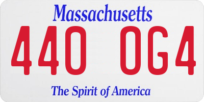 MA license plate 440OG4