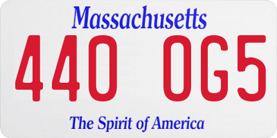 MA license plate 440OG5