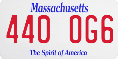 MA license plate 440OG6