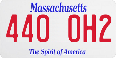 MA license plate 440OH2