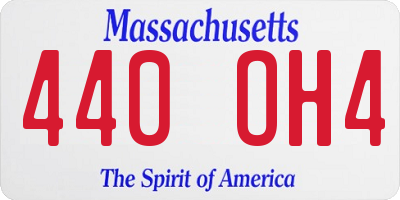 MA license plate 440OH4