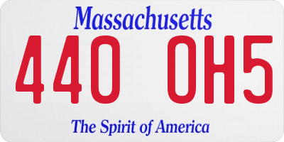 MA license plate 440OH5