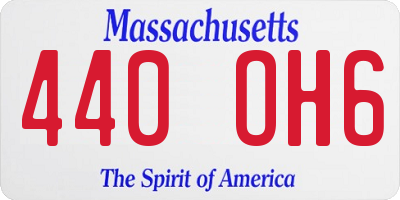 MA license plate 440OH6
