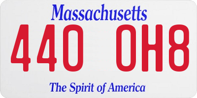 MA license plate 440OH8