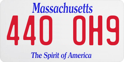 MA license plate 440OH9