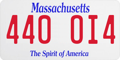 MA license plate 440OI4