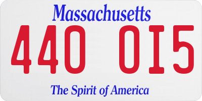 MA license plate 440OI5