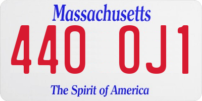 MA license plate 440OJ1