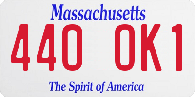MA license plate 440OK1