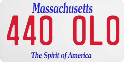 MA license plate 440OL0