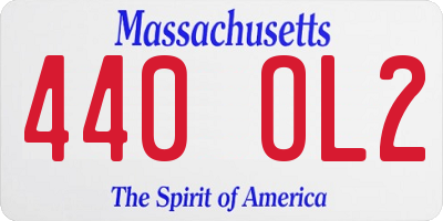 MA license plate 440OL2
