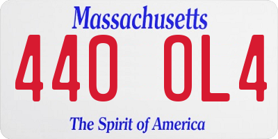 MA license plate 440OL4