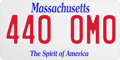 MA license plate 440OM0