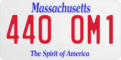 MA license plate 440OM1