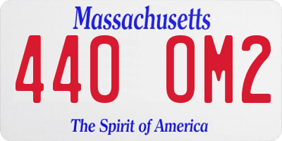 MA license plate 440OM2