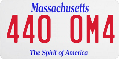 MA license plate 440OM4