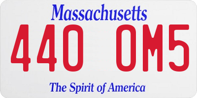 MA license plate 440OM5