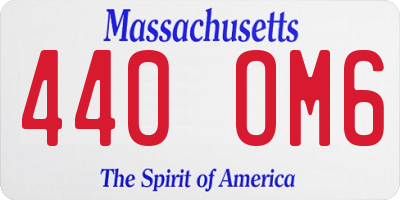 MA license plate 440OM6