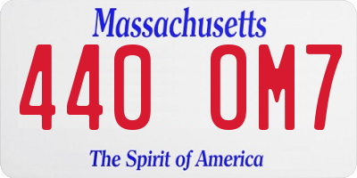 MA license plate 440OM7